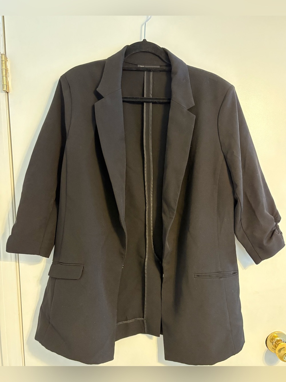 INC International Concepts Black Open-Front Women's Blazer